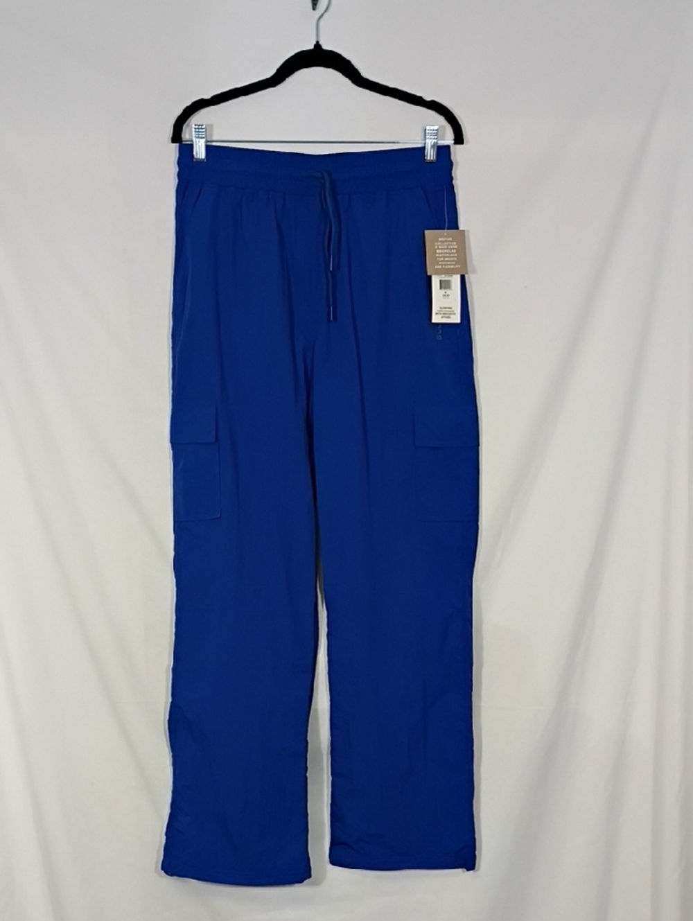NWT Bodygo Deep Ultramarine Windbreaker Crinkle Commuter Pants Womens Sz Large